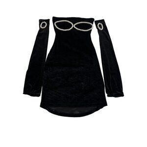 AMOR MIA Claudia Dress in Black Velvet